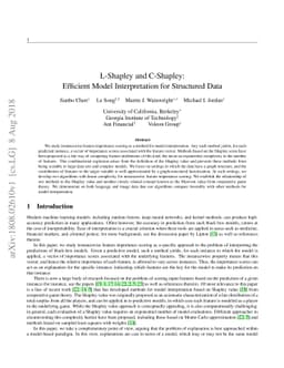 L-Shapley and C-Shapley: Efficient Model Interpretation for Structured
  Data