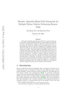 Memetic Algorithm-Based Path Generation for Multiple Dubins Vehicles
  Performing Remote Tasks