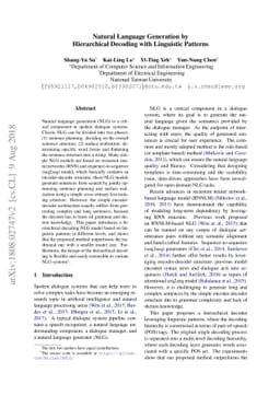 Natural Language Generation by Hierarchical Decoding with Linguistic
  Patterns