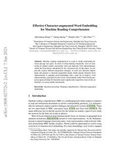 Effective Character-augmented Word Embedding for Machine Reading
  Comprehension