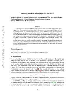 Relaxing and Restraining Queries for OBDA