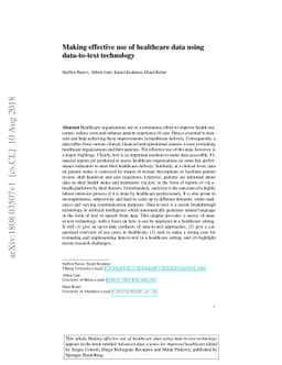 Making effective use of healthcare data using data-to-text technology