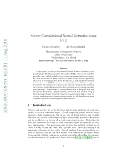 Secure Convolutional Neural Network using FHE