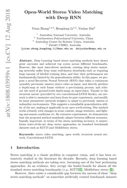Open-World Stereo Video Matching with Deep RNN
