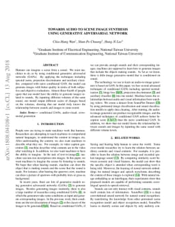Towards Audio to Scene Image Synthesis using Generative Adversarial
  Network