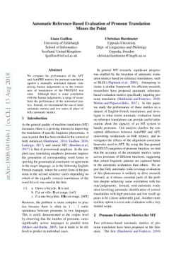Automatic Reference-Based Evaluation of Pronoun Translation Misses the
  Point