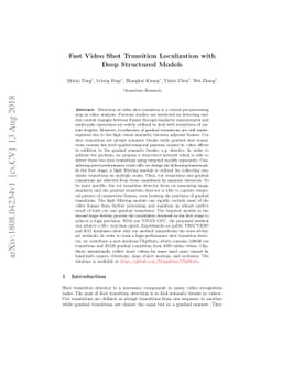 Fast Video Shot Transition Localization with Deep Structured Models