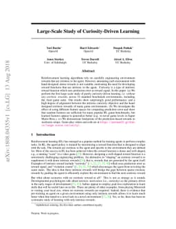 Large-Scale Study of Curiosity-Driven Learning