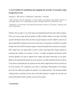 A novel method for predicting and mapping the presence of sun glare
  using Google Street View