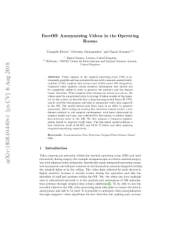 FaceOff: Anonymizing Videos in the Operating Rooms
