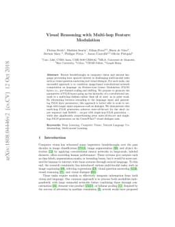 Visual Reasoning with Multi-hop Feature Modulation