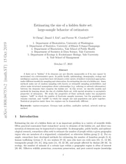 Estimating the size of a hidden finite set: large-sample behavior of
  estimators