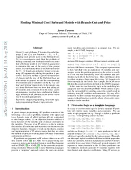 Finding Minimal Cost Herbrand Models with Branch-Cut-and-Price