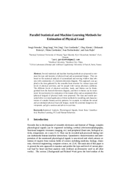 Parallel Statistical and Machine Learning Methods for Estimation of
  Physical Load