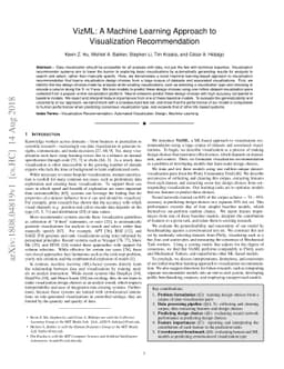 VizML: A Machine Learning Approach to Visualization Recommendation