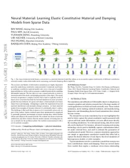Neural Material: Learning Elastic Constitutive Material and Damping
  Models from Sparse Data