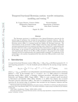 Tempered fractional Brownian motion: wavelet estimation, modeling and
  testing
