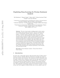 Exploiting Deep Learning for Persian Sentiment Analysis