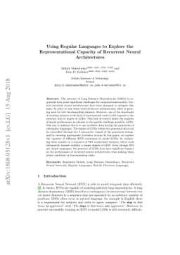 Using Regular Languages to Explore the Representational Capacity of
  Recurrent Neural Architectures