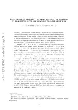Backtracking gradient descent method for general $C^1$ functions, with
  applications to Deep Learning