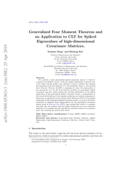 Generalized Four Moment Theorem and an Application to CLT for Spiked
  Eigenvalues of Large-dimensional Covariance Matrices