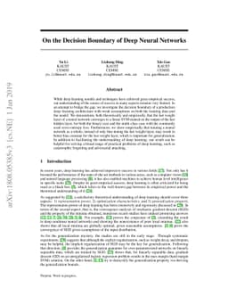 On the Decision Boundary of Deep Neural Networks
