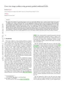 Cross-view image synthesis using geometry-guided conditional GANs