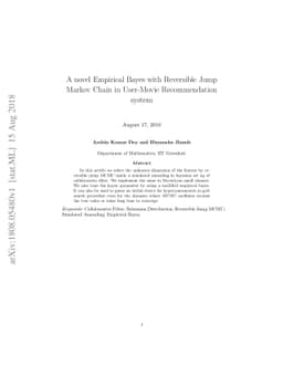 A novel Empirical Bayes with Reversible Jump Markov Chain in User-Movie
  Recommendation system