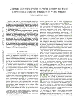 CBinfer: Exploiting Frame-to-Frame Locality for Faster Convolutional
  Network Inference on Video Streams