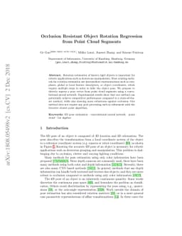 Occlusion Resistant Object Rotation Regression from Point Cloud Segments