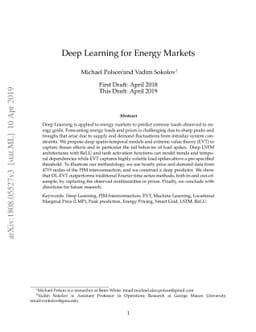 Deep Learning for Energy Markets