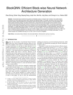 BlockQNN: Efficient Block-wise Neural Network Architecture Generation