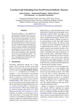 Learning Graph Embeddings from WordNet-based Similarity Measures