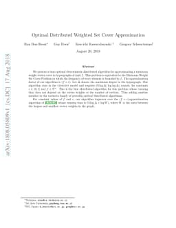 Optimal Distributed Weighted Set Cover Approximation