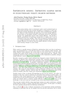 Importance mixing: Improving sample reuse in evolutionary policy search
  methods