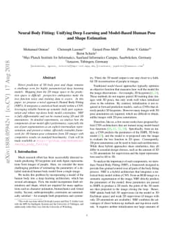 Neural Body Fitting: Unifying Deep Learning and Model-Based Human Pose
  and Shape Estimation