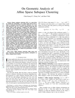 On Geometric Analysis of Affine Sparse Subspace Clustering