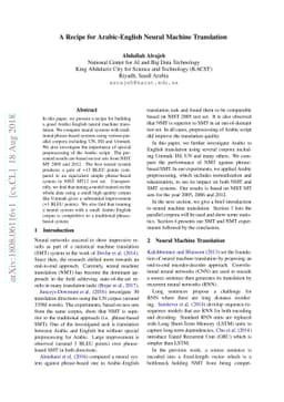 A Recipe for Arabic-English Neural Machine Translation