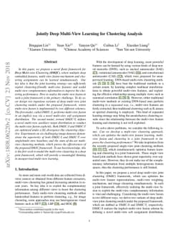Jointly Deep Multi-View Learning for Clustering Analysis