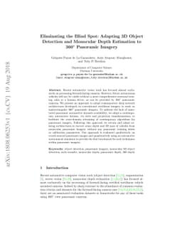 Eliminating the Blind Spot: Adapting 3D Object Detection and Monocular
  Depth Estimation to 360° Panoramic Imagery