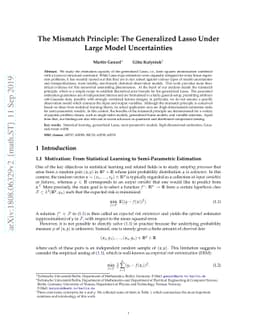 The Mismatch Principle: The Generalized Lasso Under Large Model
  Uncertainties