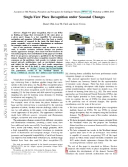 Single-View Place Recognition under Seasonal Changes