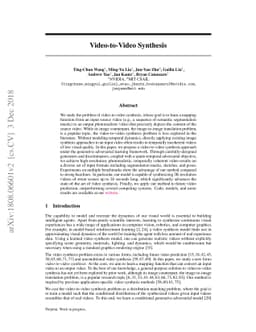 Video-to-Video Synthesis