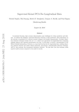Supervised Kernel PCA For Longitudinal Data