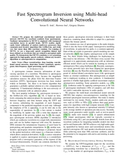 Fast Spectrogram Inversion using Multi-head Convolutional Neural
  Networks