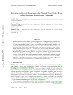 Learning to Exploit Invariances in Clinical Time-Series Data using
  Sequence Transformer Networks