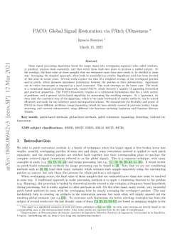 PACO: Global Signal Restoration via PAtch COnsensus