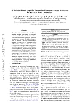 A Skeleton-Based Model for Promoting Coherence Among Sentences in
  Narrative Story Generation