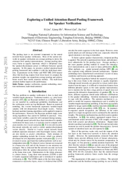 Exploring a Unified Attention-Based Pooling Framework for Speaker
  Verification