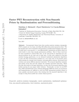 Faster PET Reconstruction with Non-Smooth Priors by Randomization and
  Preconditioning